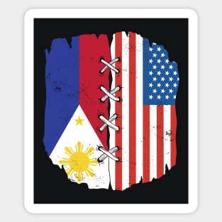 Filipino American Pride with US and Philippines Flag Sticker